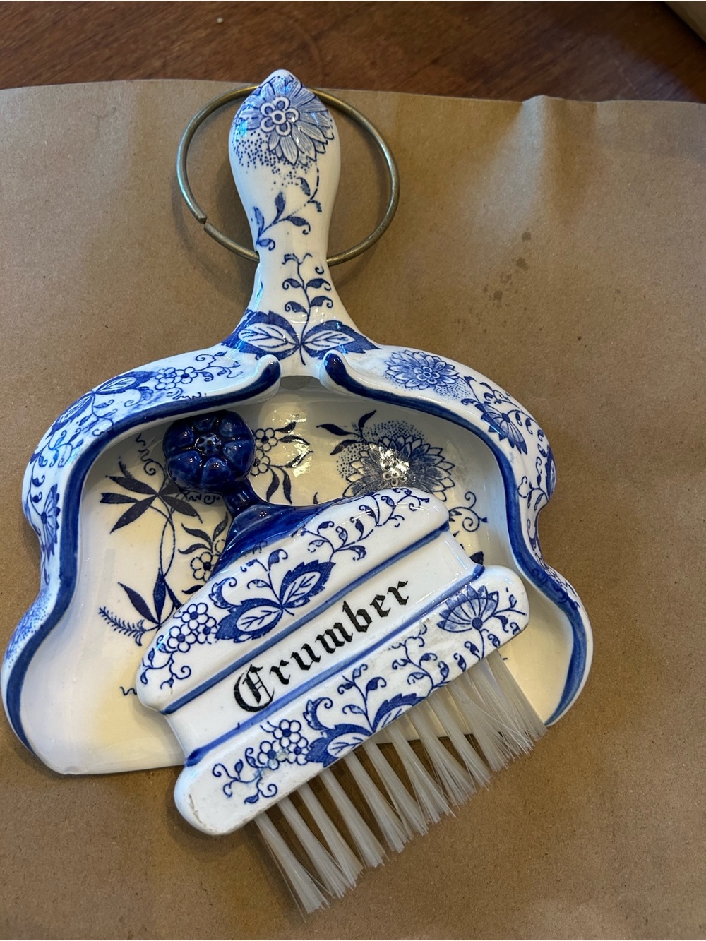 Vintage made in Japan  ceramic crumber/table crumb catcher dustpan and brush